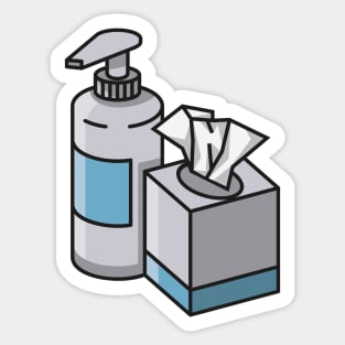 Lotion and tissues Sticker